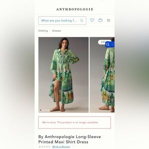 Anthropologie Multicolor Floral Long Sleeve Dress